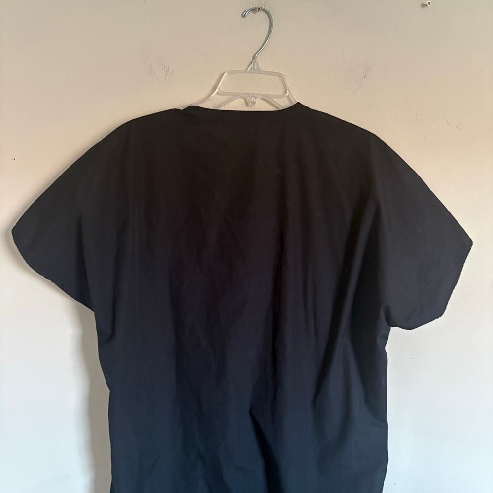 Vince Black Cotton Short Sleeve Split Neck Shift Dress VX59650951 L - Picture 10 of 14